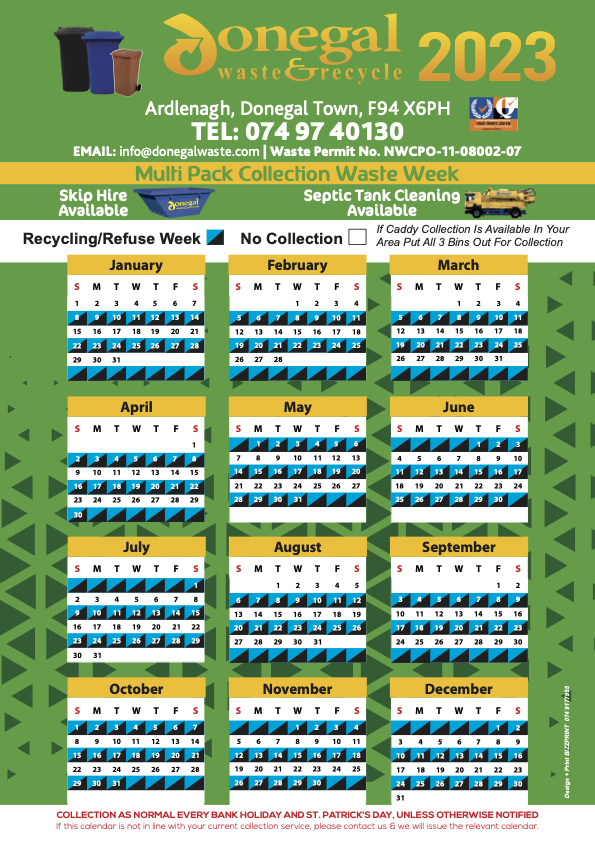 Calendars Donegal Waste & Recycle